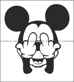 Mickey Mouse file cdr and dxf free vector download for print or laser engraving machines