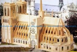 Notre Dame Cathedral PDF free vector download for Laser cut CNC