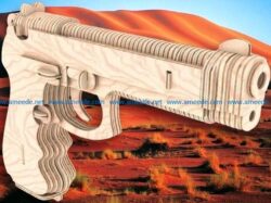 Pistolet Beretta file cdr and dxf free vector download for Laser cut