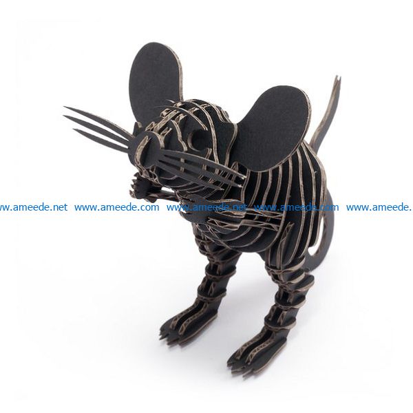 The mouse stands on its feet file cdr and dxf free vector download for Laser cut