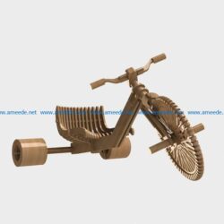 Tricycle model file cdr and dxf free vector download for Laser cut