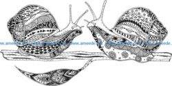 Two snails file cdr and dxf free vector download for print or laser engraving machines