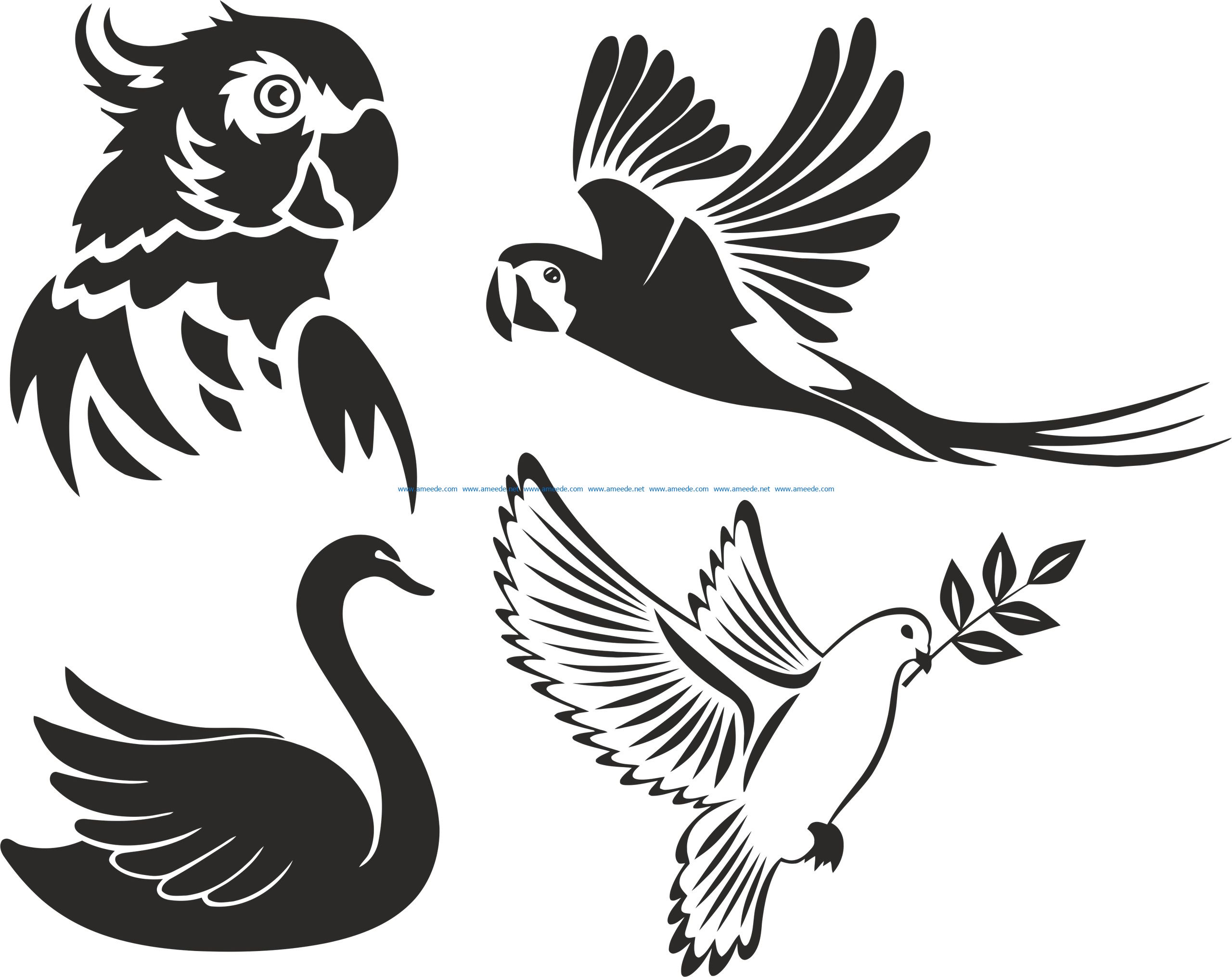 cute bird stencil