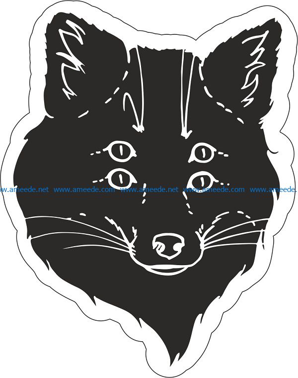 black fox sticker file cdr and dxf free vector download for print or laser engraving machines