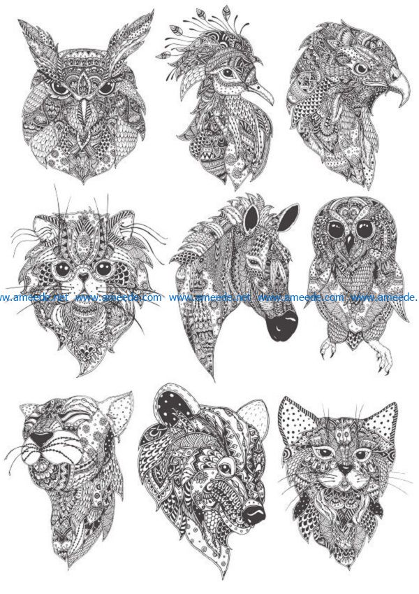 boho amimal file cdr and dxf free vector download for print or laser engraving machines