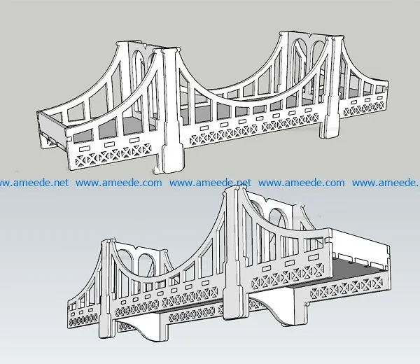 bridge fence file cdr and dxf free vector download for Laser cut