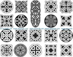 celtic ornament set file cdr and dxf free vector download for Laser cut CNC