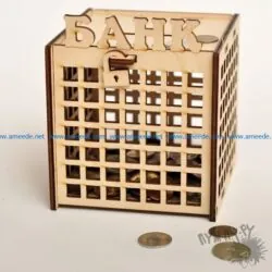 coin box file cdr and dxf free vector download for Laser cut