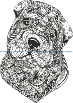 dog black file cdr and dxf free vector download for print or laser engraving machines