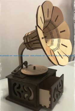 gramophone file cdr and dxf free vector download for Laser cut