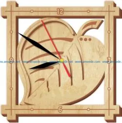 leaf clock file cdr and dxf free vector download for Laser cut