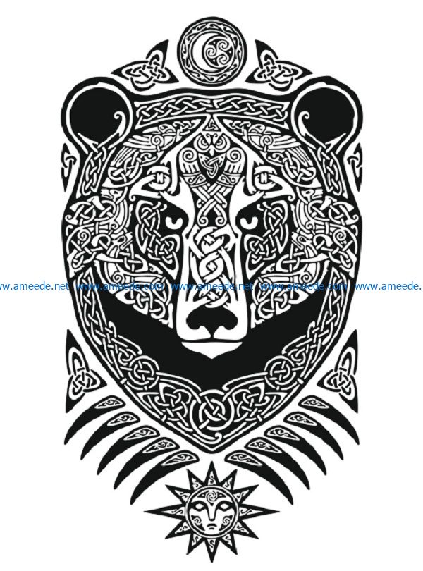 mishka file cdr and dxf free vector download for print or laser engraving machines