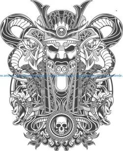 samurai print file cdr and dxf free vector download for print or laser engraving machines