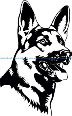 service dog file cdr and dxf free vector download for print or laser engraving machines