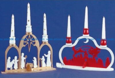 Christmas and Santa candle holders file cdr and dxf free vector download for Laser cut