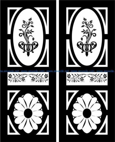 Design pattern door E0007995 file cdr and dxf free vector download for Laser cut CNC