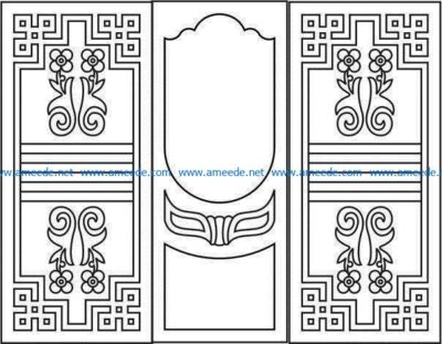Design pattern door E0007997 file cdr and dxf free vector download for Laser cut CNC
