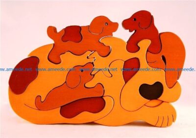 Dog Puzzle file cdr and dxf free vector download for Laser cut