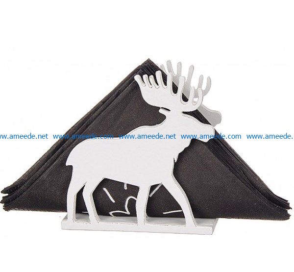 Elk Napkin Holder file cdr and dxf free vector download for Laser cut