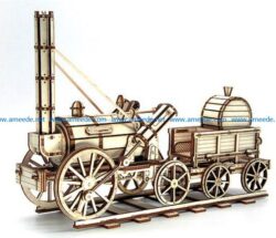 Locomotive Rocket file cdr and dxf free vector download for Laser cut