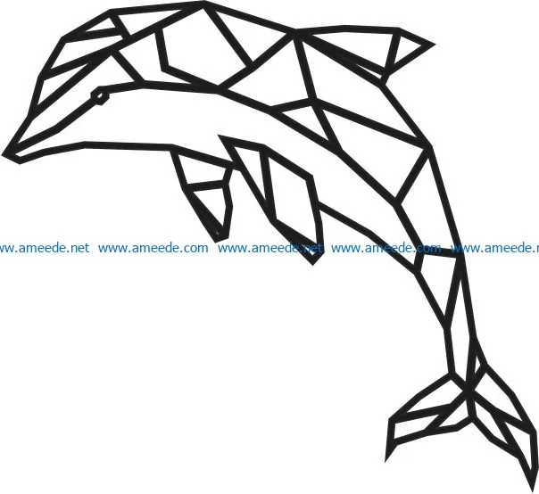 Polygon dolphin panel file cdr and dxf free vector download for Laser cut Plasma