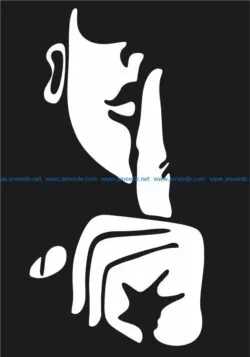 Silence icon murals file cdr and dxf free vector download for Laser cut Plasma