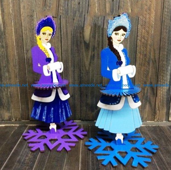 Snow Princess file cdr and dxf free vector download for Laser cut