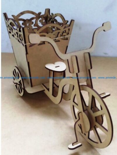 Tricycle file cdr and dxf free vector download for Laser cut