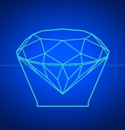 3D illusion led lamp diamond free vector download for laser engraving machines