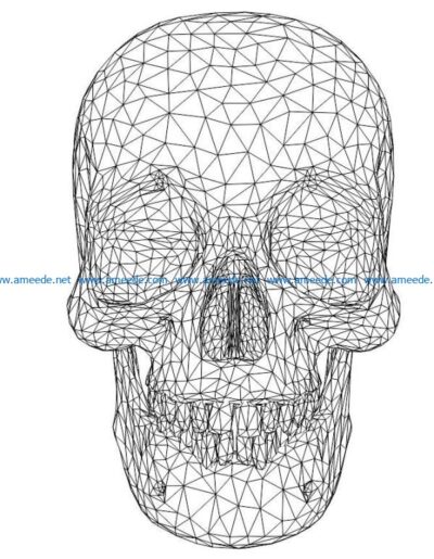 3D illusion led lamp human skullfree vector download for laser engraving machines