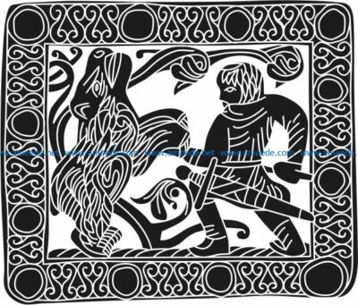 A picture of fighting with a tiger file cdr and dxf free vector download for Laser cut Plasma