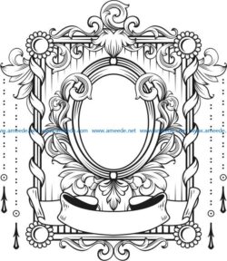 Art deco frame file cdr and dxf free vector download for laser engraving machines