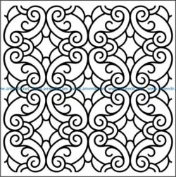 Classic Swirly pattern file cdr and dxf free vector download for laser engraving machines