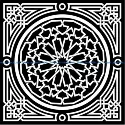 Decorative Arabic squares file cdr and dxf free vector download for Laser cut