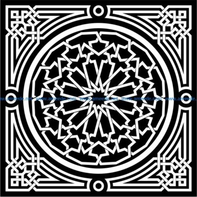 Decorative Arabic squares file cdr and dxf free vector download for Laser cut