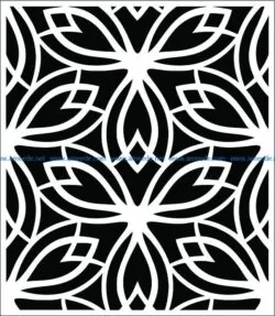 Decorative pattern in rectangle file cdr and dxf free vector download for Laser cut