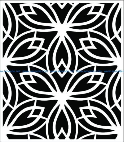 Decorative pattern in rectangle file cdr and dxf free vector download for Laser cut