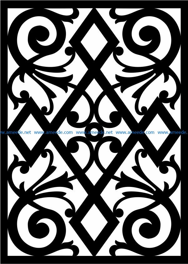 Design pattern panel screen E0008601 file cdr and dxf free vector download for Laser cut CNC