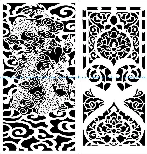 Design pattern panel screen E0009028 file cdr and dxf free vector download for Laser cut CNC