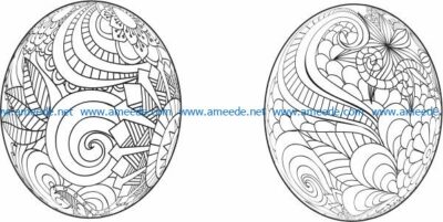 Easter eggs file cdr and dxf free vector download for laser engraving machines