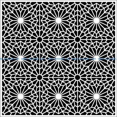 Flower decorated square file cdr and dxf free vector download for Laser cut