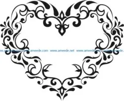 Flower heart file cdr and dxf free vector download for Laser cut