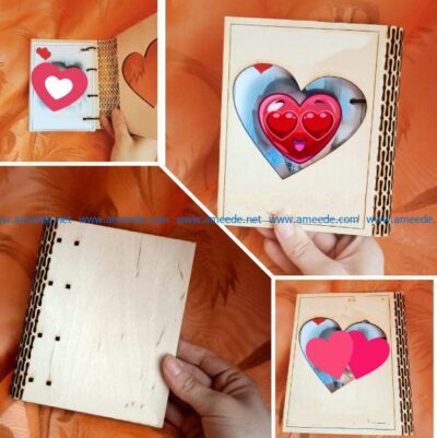 Photobook Love file cdr and dxf free vector download for Laser cut