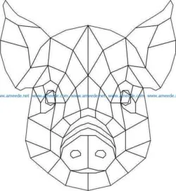 Pig head 3d murals file cdr and dxf free vector download for Laser cut Plasma