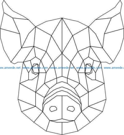 Pig head 3d murals file cdr and dxf free vector download for Laser cut Plasma
