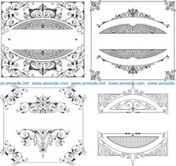 Retro Element file cdr and dxf free vector download for laser engraving machines