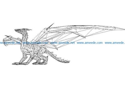 Flying Dinosaur file cdr and dxf free vector download for laser engraving machines