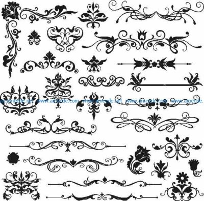 decor elements file cdr and dxf free vector download for Laser cut
