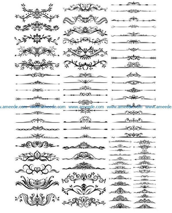 Decor set file cdr and dxf free vector download for laser engraving machines