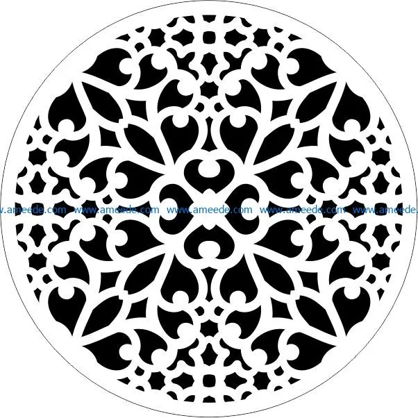 Decorative motifs circle E0009302 file cdr and dxf free vector download for Laser cut